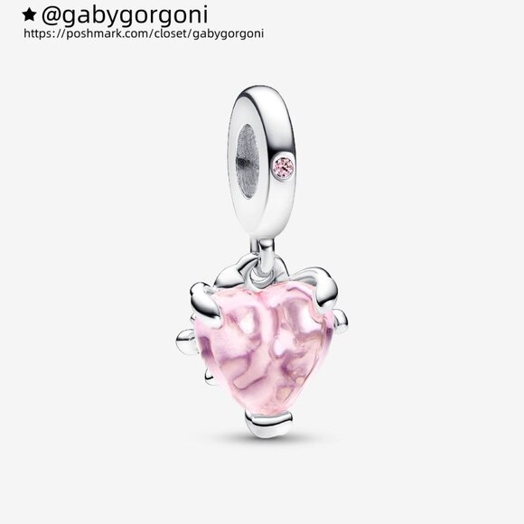 Pandora Pink Family Tree & Heart Dangle Charm - Picture 1 of 5